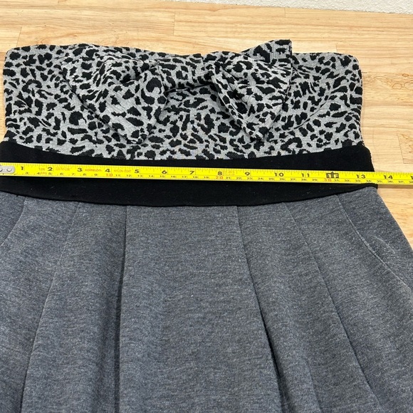 Papaya Strapless Leopard Print Color Block Mini Dress with Bow SZ Medium - Picture 8 of 9